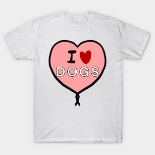 I love dogs in heart shape for dog lovers T-Shirt